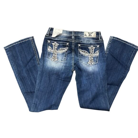 Miss Me animal print wing cross bootcut jean 28 NWT  A1 - Picture 1 of 8